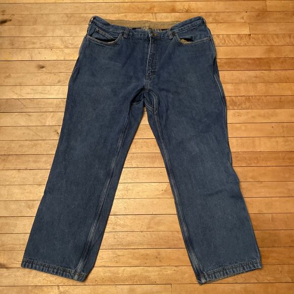 Duluth Trading Company Jeans Men’s Size 40x30 Medium Wash Relaxed Fit Flannel - Picture 1 of 15